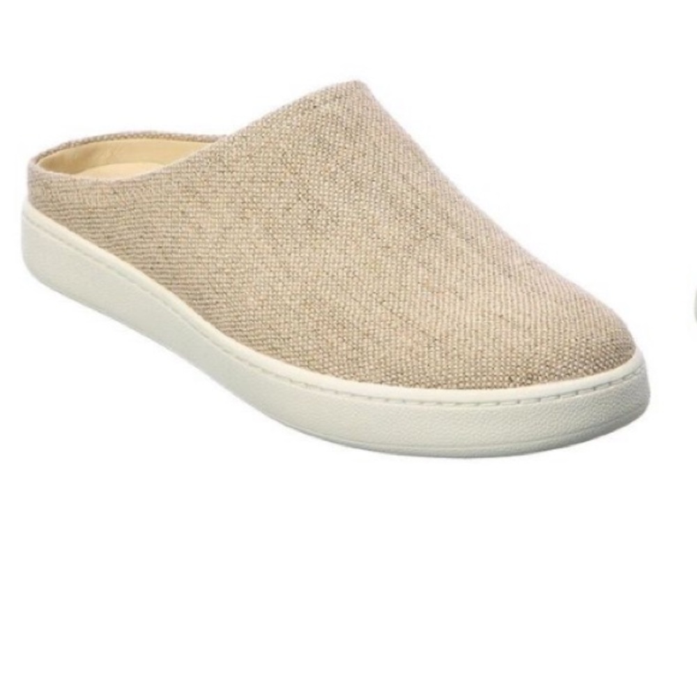 Vince Vianne Mule Slip On Shoe Sneaker in Natural Canvas Leather Insole Comfort - Picture 7 of 7